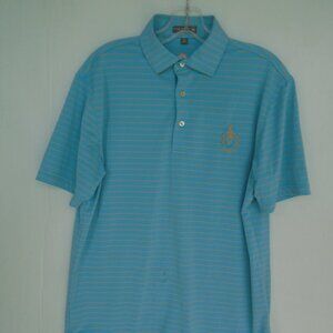 Peter Millar Summer Comfort Golf Polo Shirt Mens Size S Blue Striped
